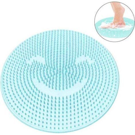 Cuscino massaggiante in silicone per la schiena, tappetino da bagno, spazzola esfoliante per i piedi, tappetino antiscivolo per doccia con ventose. (1/4)
