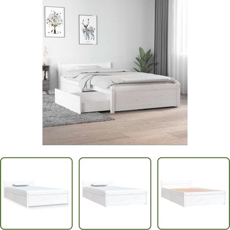 Schubladenbett -  Bett mit Schubladen Weiß 90x190 cm (1/5)