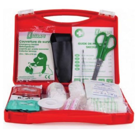 Esculape – Coffret de secours ASEP BTP 5 – Pour 1 à 5 personnes – Dimensions 24x20x5 cm – Poids 580 g – Organisme de certification
