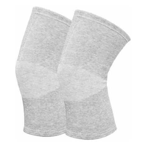 Lot de 2 genouillères chaudes au charbon de bambou - Gris clair - Taille unique, pour le sport et un usage quotidien (1/5)