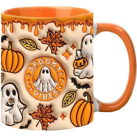 3D-Halloween-Keramikbecher mit Henkel, 350 ml, gruseliger Teebecher für Zuhause, Schule oder Esstisch SP-3 (1/5)