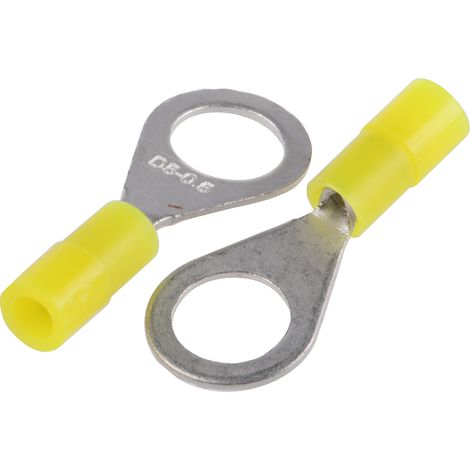 Cosses à œillet RS PRO, Isolé, Jaune, 0.5mm², M5, 8mm
