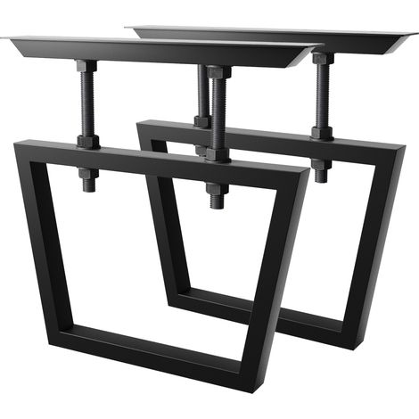 MetaloPro pieds de table en métal noir ATRIA – Lot de 2 pieds robustes pour table basse, salle à manger, bureau 72 cm (1/5)