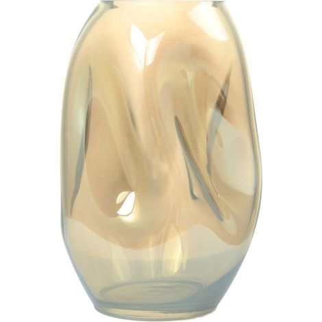 Vase Design en Verre Soufflé "Diney" 25cm Ambre (1/2)