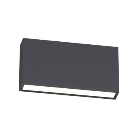 Applique murale led double émission top light madrid 18 ip65 cct, aluminium et verre, finition métal anthracite