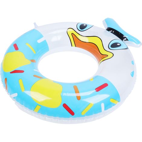 Anneau de natation enfant ludique gonflable PVC épais bleu 70x60 cm - tube piscine flotteur jouet plage 1 pièce (1/5)
