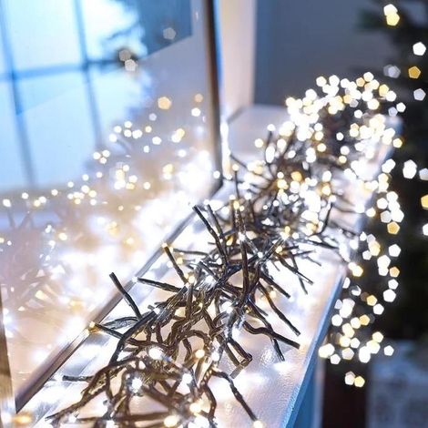 Guirlande lumineuse 500 LED blanches et blanc chaud avec câble noir connectable (1/5)