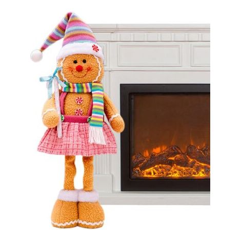 BUNTHAUS Décorations Pain d'Épice,Décorations de Noël en Pain d'Épice Figurine à Jambes Rétractables Lavable pour Étagères Jardin Bureau Table Salle de Classe Fenêtre (1/5)