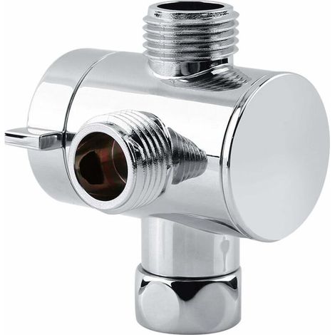 AGE Vanne de dérivation 3 voies, G1 / 2 vanne d'adaptateur de commutateur pour et de cuisine ou de salle de bains pièces de rechange Chrome douche splasher Splitter (1/5)