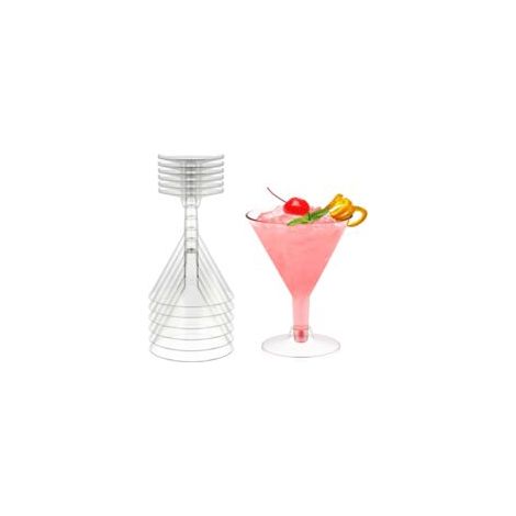 Verres à Vin Jetables Élégants en Plastique Rigide - EINNENFFER - Paquet de 6 - 20 cl - Idéal pour Cocktails, Mariages et Fêtes
