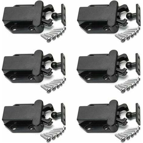MAGIC Pcs Push to Open Touch Release Cabinet Latches Non Magnetic Drawer Latches Cupboard Furniture Door Touch Latch Black (1/5)