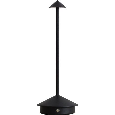 Lampe de Table Rechargeable et Sans Fil avec Contrôle Tactile,pour chevet, interieur, terrasse, restaurant,Hauteur 30 cm (noir) (1/5)