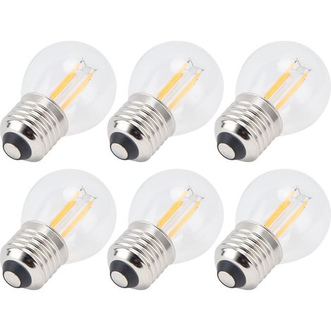 Stück G45 E27 LED-Glühbirnen, transparent, dimmbar, Glühfaden, für Kronleuchter und Tischlampen, warmweiß, 4 W, 220 V (1/5)