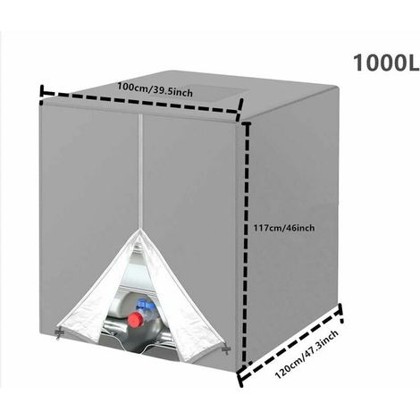 Copertura protettiva per serbatoio IBC RTGPT 1000 L, impermeabile, antipolvere e UV (116 x 100 x 120 cm) (1/3)