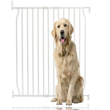 Bettacare Extra Tall Eco Screw Fit Pet Gate, White, 80cm - 90cm, Extra Tall Gate 100cm in Height, Screw Fitted Dog Gate