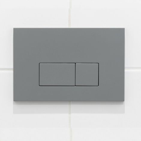 FugaFlow Eccelente Plaque de commande Press - pour réservoir encastré Geberit UP320 - double chasse - boutons rectangulaires - plastique gris clair