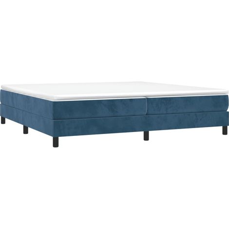vidaXL Sommier à lattes de lit et matelas Bleu foncé 200x200cm Velours