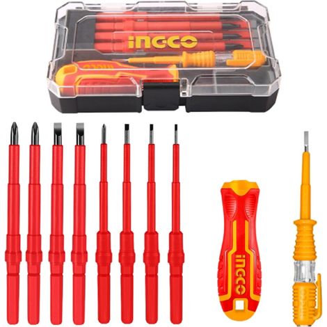 Set cacciaviti isolati 10 pz intercambiabili - Ingco HKISD1008 (1/4)
