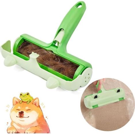 Brosse Anti Poils Animaux , Brosse Ramasse Enlève Poils, Rouleau à Poils d'animaux, Élimine Les Poils sur Multi-Surfaces,yd (1/4)