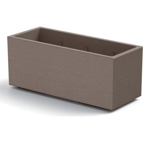 Jardinière Matheria taupe 100 cm – Résistante aux UV – Pour intérieur et extérieur – Nettoyage facile – Fabriqué en Italie – Veca