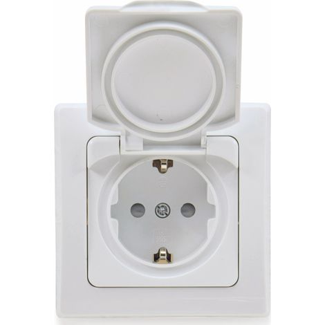 Prise électrique DELPHI avec contact de protection 16A/250V, blanc, IP44