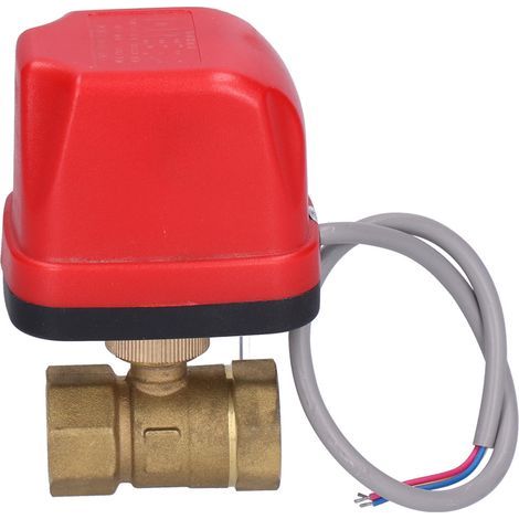 Vanne à Billes Motorisée, Vanne en Laiton de L'actionneur électrique Inférieure pour le Système de Contrôle de L'eau HVAC (1/5)