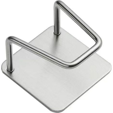 Lot de 2 Support éponge, Acier inoxydable, Auto-adhésif, Sans perçage, Porte-chiffon, Pour cuisine (1/5)