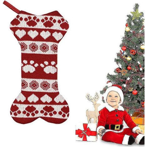 Calcetines navideños para perros, calcetines para mascotas con forma de hueso a cuadros, calcetines con forma de pata de gato (1/5)