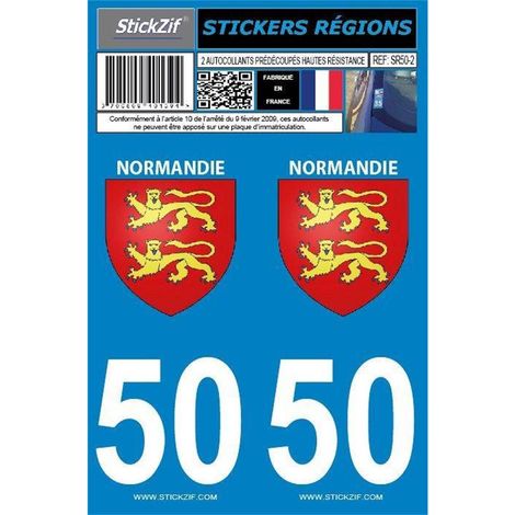 ADHESIFS REGION DEPARTEMENT 50 NORMANDIE X2