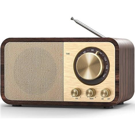 FM-Radio-Lautsprecher mit Bluetooth, tragbares Retro-Transistorradio mit 5-Watt-Lautsprecher, klarem Empfang und kabelloser Klangübertragung