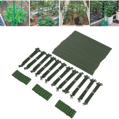 Soportes triangulares resistentes para plantas – 3 unidades – para tomates, judías, rosales, para uso interior y exterior, 160 cm, PP+PE+acero (1/5)