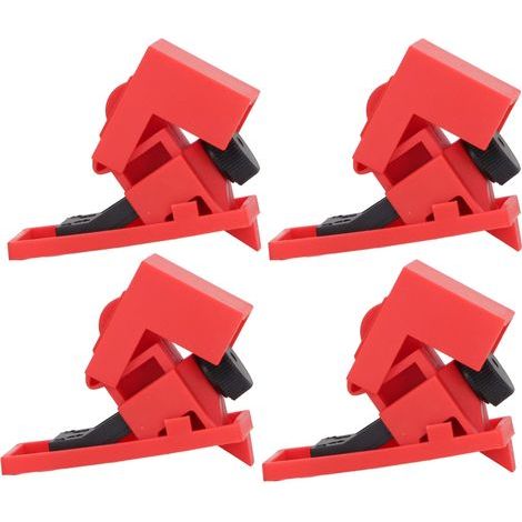 Circuit Breaker Lockout - 4-Piece Clamp-On Kit - 120-277 V - ABS Material - For Single Pole Breakers - 4 Units (1/4)