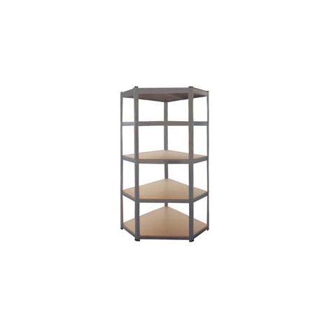 SCAFFALE ANGOLARE IN KIT 5 RIPIANI IN LEGNO  5 ripiani cm.40x70x40x90x90x180h.    ALTE