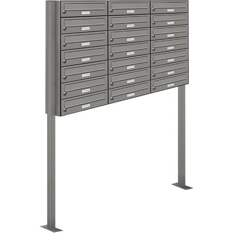 21er Premium Standbriefkasten RAL 9007 freistehend Postkasten Ständer 3x7 (1/5)