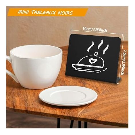 Mini Tableaux Noirs, 10 x 7 cm Mini Panneau d’affichage, Mini Ardoise Craie Plastique, Mini Tableaux d’affichage pour Prix, Mariages, Fêtes, Boulangeries (1/4)