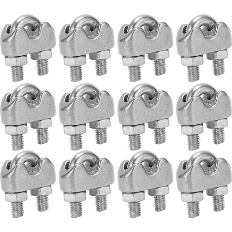 Packung mit 12 M3 1/8 Zoll Edelstahl-Kabelbindern mit U-Bügel und Sattelbefestigung (1/5)