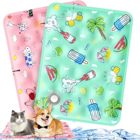 Esterilla refrescante para perros y gatos, resistente y autoenfriable, 40 x 50 cm, color verde.