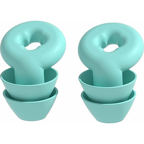 Ortviai Bouchons d'oreilles antibruit en silicone souple – Modèle 8e génération, étanches, verts (2 pièces)