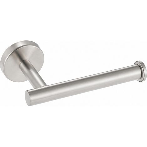 Porte-papier toilette en acier inoxydable, fixation murale sans perçage, tube rond, argent (1/5)