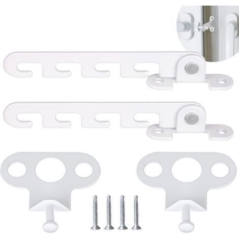 Entrebâilleur de Fenêtre à Battant 2 PCS Restricteur de Fenêtre, Livré avec 4 vis, Verrou de Fenêtre Serrure de Fenêtre à l'épreuve pour Régler l'ouverture de la Fenêtre (Blanc) (1/5)