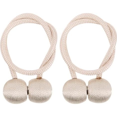 ZJCHAO Embrasse de rideau 2pcs Embrasses de Rideaux Magnétiques Solides Support de Boucle Accessoires Décoratifs de Fenêtre(Beige