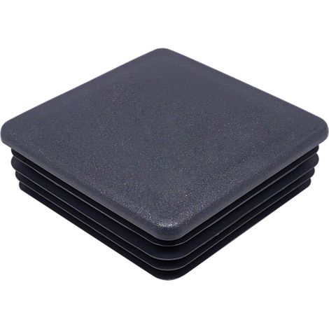 Bouchons Carrés 80x80mm - Lot de 4 - Plastique Gris Anthracite - Protection Tubes Acier - Pour Clôtures et Mobilier - RAL 7016 (1/5)