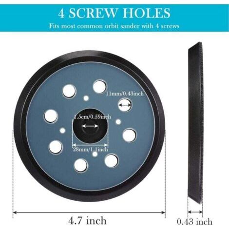 Stück 125 mm Ersatz-Exzenterschleifer-Pads mit Klettverschluss, 8 Löchern, Schleifrücken (Blau)