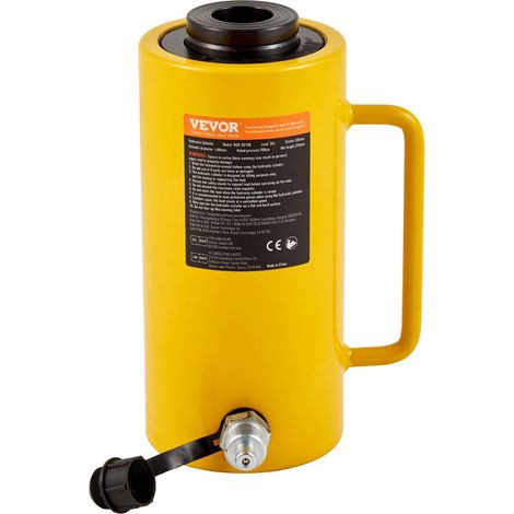 Vérin hydraulique creux de 30 tonnes et 10,2 cm de course, capacité de levage de 29 937,1 kg, pour applications industrielles et automobiles (cintrage de carrosserie). (1/5)