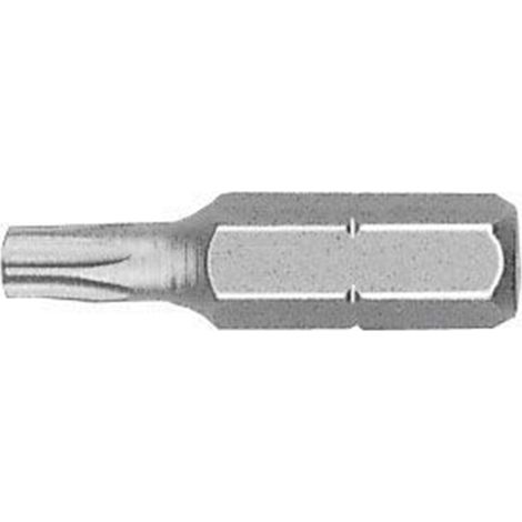 Embout Torx standard WITTE, guide court 1/4", T8x25 pour vis de précision.