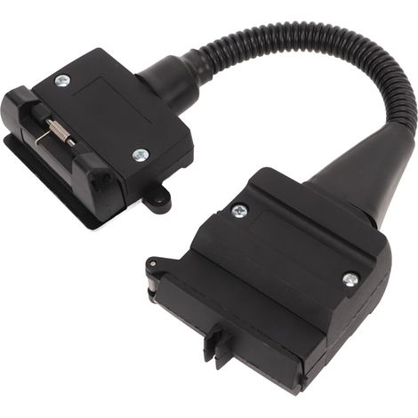 Adaptateur de remorque, prise mâle plate à 12 broches vers connecteur de caravane à 7 prises femelles (1/5)