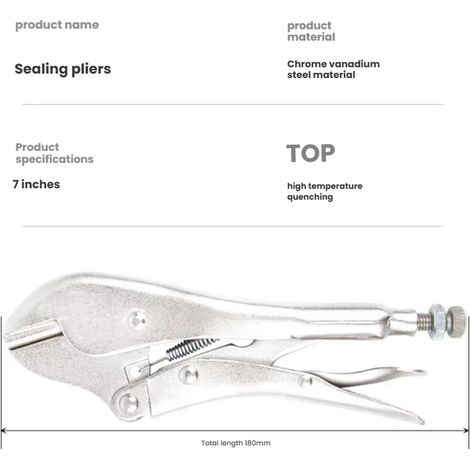 Pince à sertir verrouillable (18 cm), outils de sertissage, scellement et refroidissement des tuyaux en cuivre et en aluminium pour réfrigérateurs (1/5)