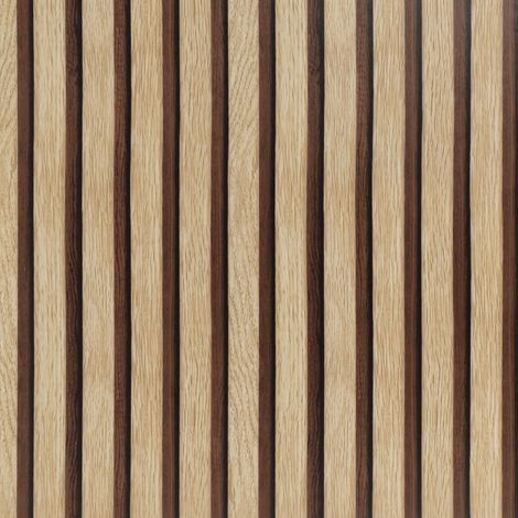 Papier Peint Moderne Aspect Bois,Autocollant Papier Adhesif pour Meuble,3D Effet Tasseaux,Amovible Vinyle Papier Adhesif pour Meuble,Cuisine,Armoires,Marron Rayures,44cmx3m (1/5)