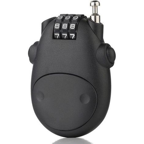 Nouvelle serrure antivol vélo moto casque câble acier serrure à combinaison rétractable (1/5)