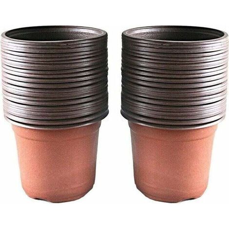 Lot de 100 Pots en Plastique pour Semis et Plantation, 10 cm (1/4)